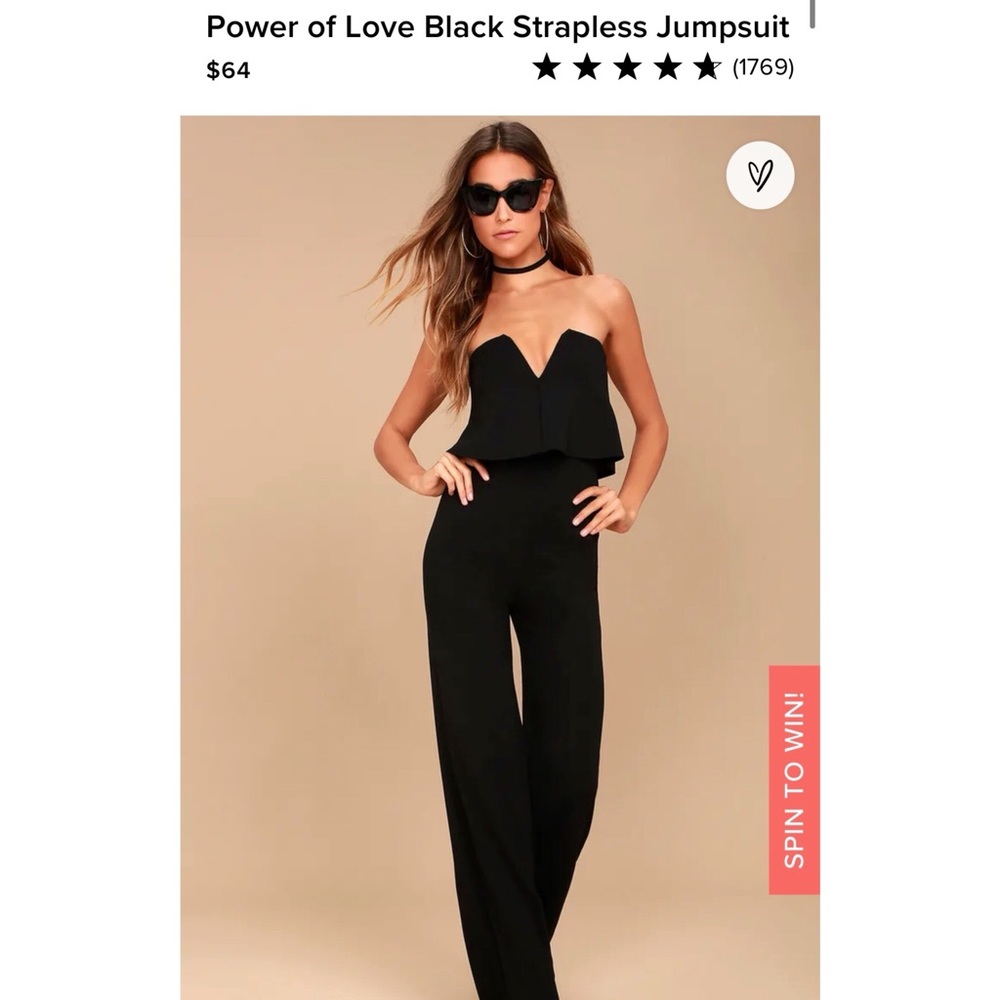 Power of Love Black Strapless Jumpsuit- Lulus
